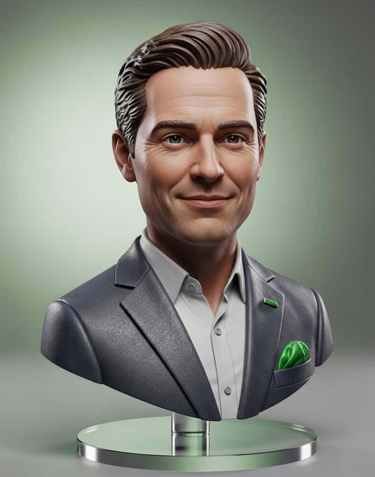 Business or LinkedIn avatar styled as a professional figurine