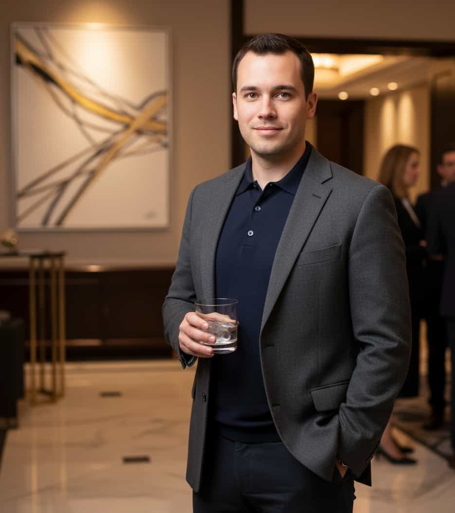 Executive portrait variant with darker backdrop and focused lighting on face.