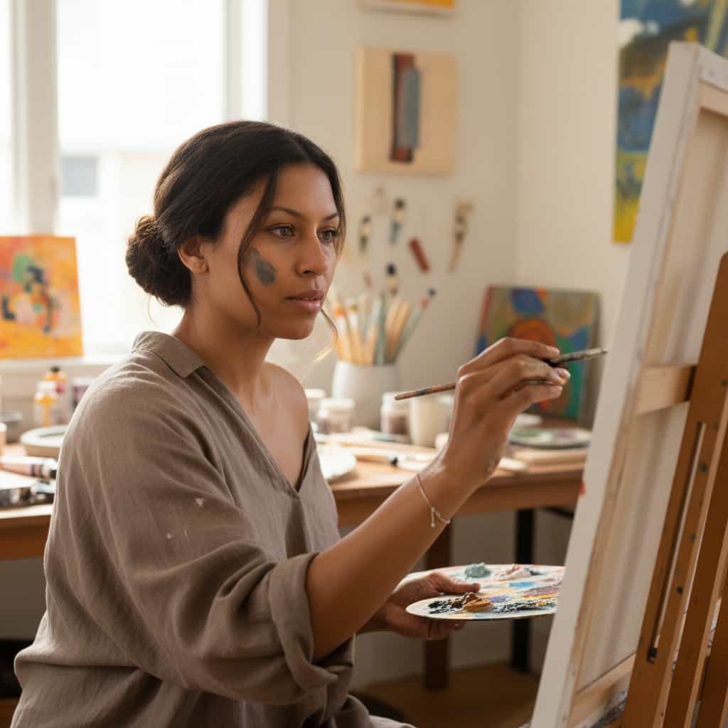 Simone M. beach sunset portrait.