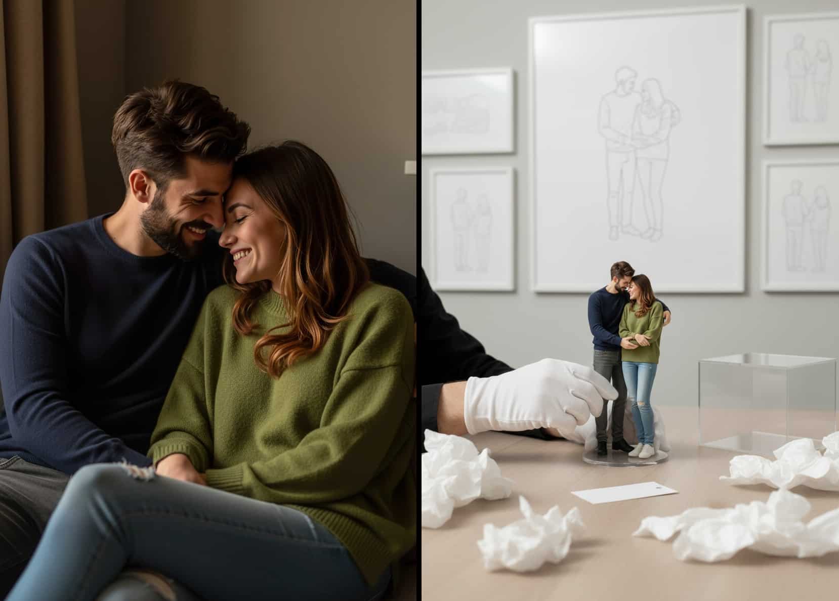 Beautifully rendered AI portrait figurine of a young woman with a gentle smile.