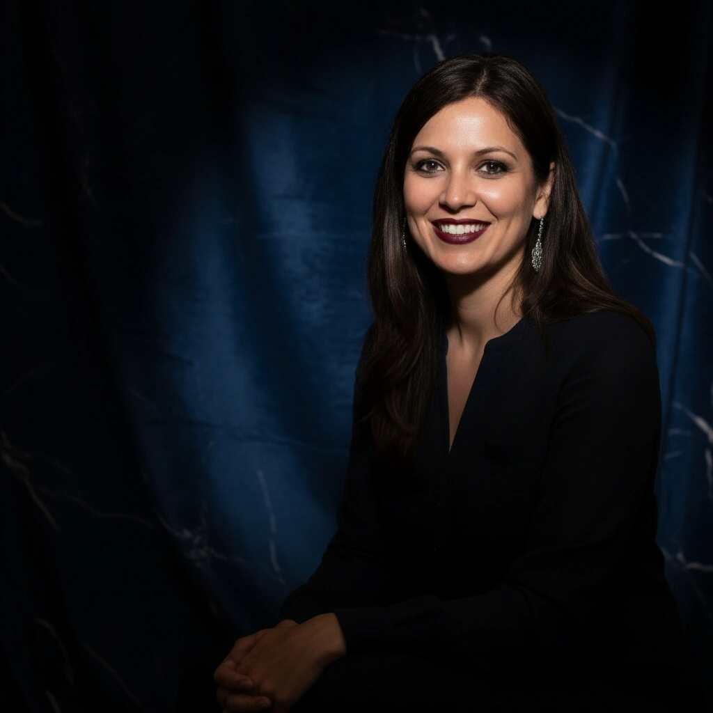 Glamour variation with warm editorial styling.