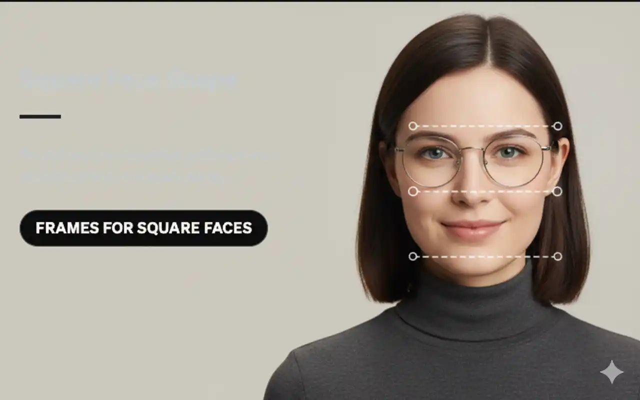 Square face shape with recommended glasses